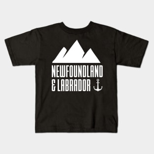 Mountains and Anchor || Newfoundland and Labrador || Gifts || Souvenirs Kids T-Shirt